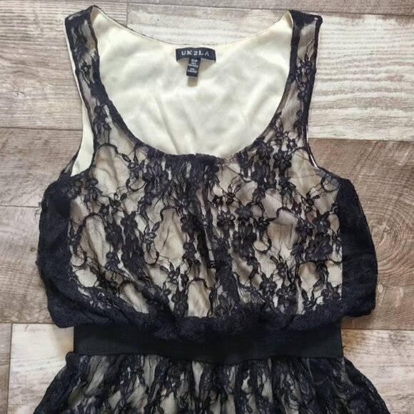 Adorable black lace dress. Nude lining. - Picture 5 of 6